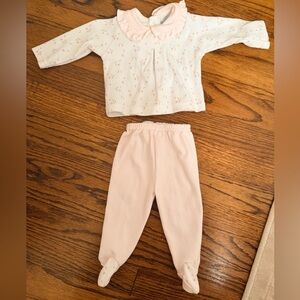 Babidu Flamingo Longsleeve shirt and footie pant set